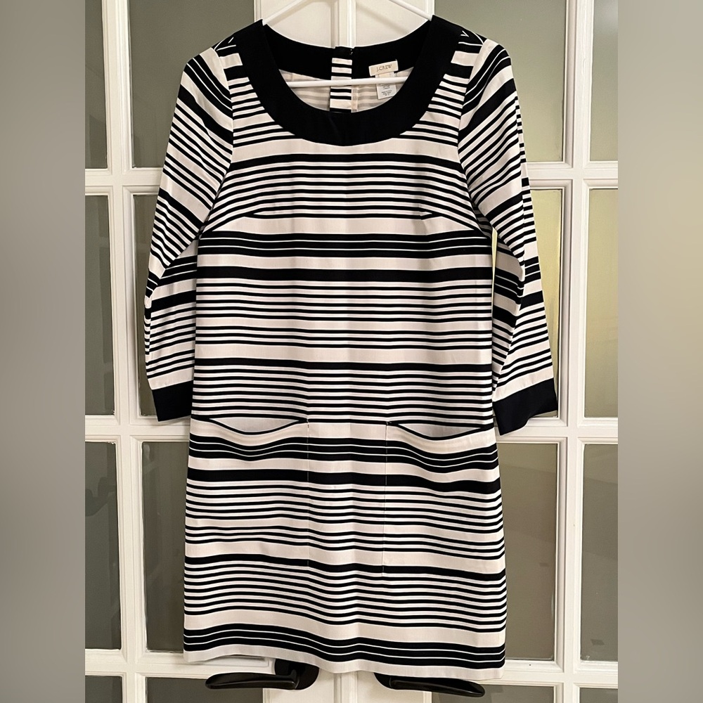 Silk “Jules” shift dress with long sleeves